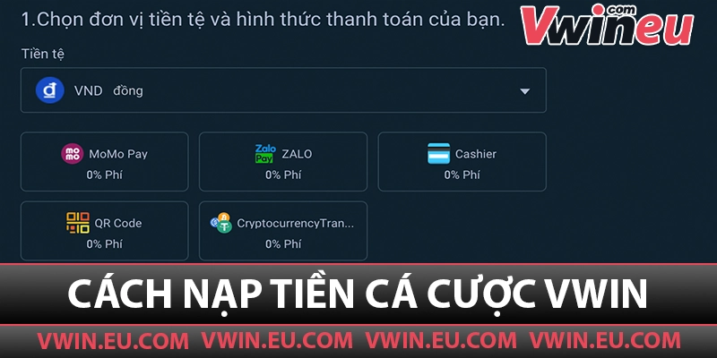 Cách nạp tiền vào tài khoản cá cược Vwin